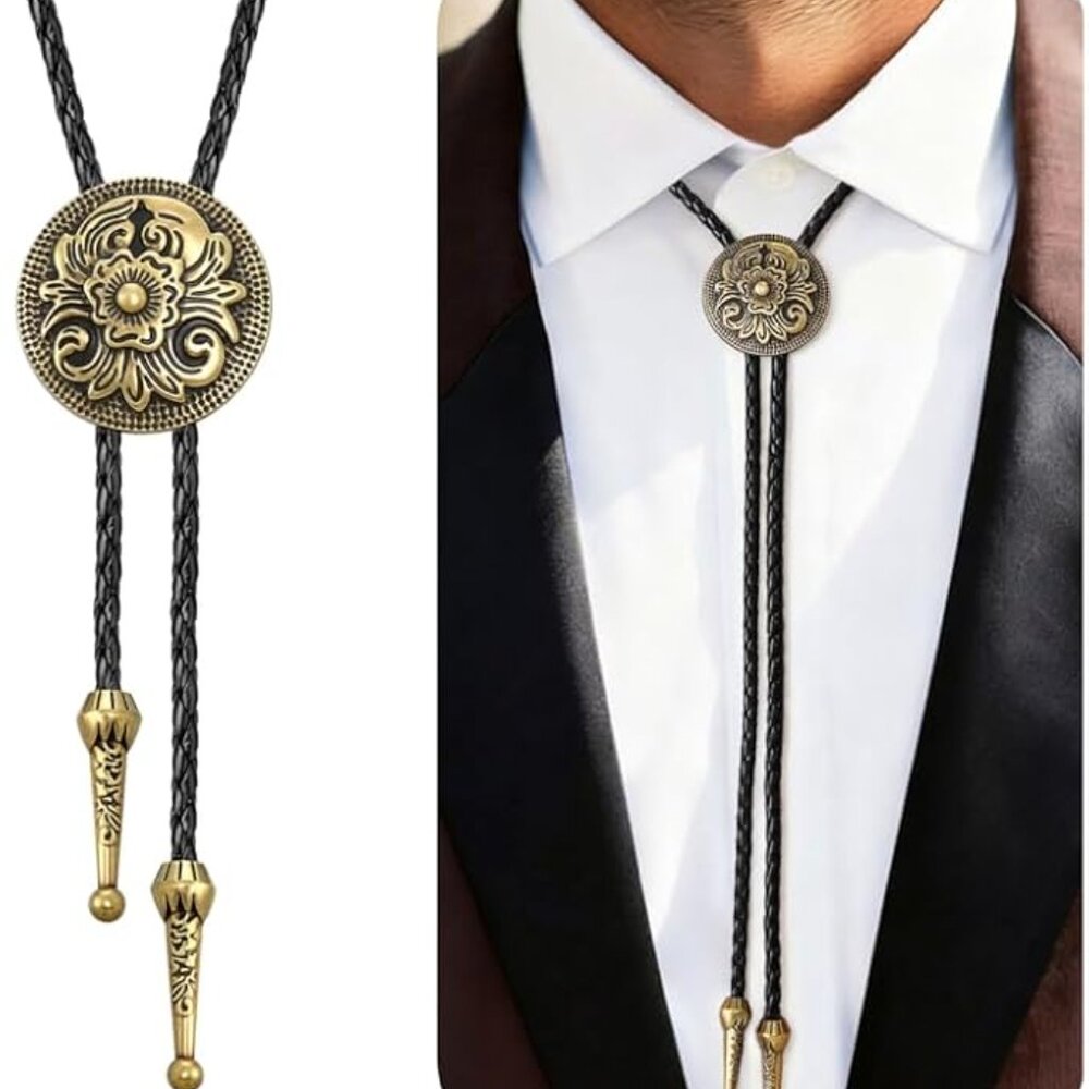 Cowboy Costume Leather Bolo Tie